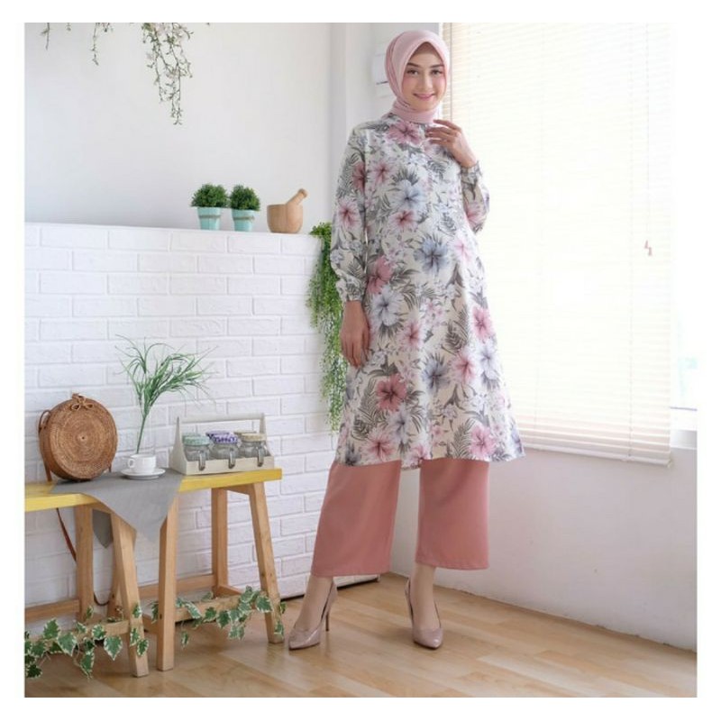 Setelan Tunik Rayon Celana Kulot