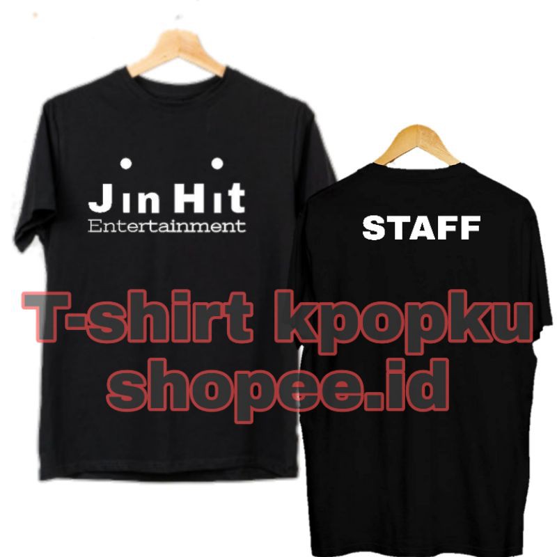 kaos KPop BTS JIN HIT SABLON BELAKANG STAFF | Shopee Indonesia