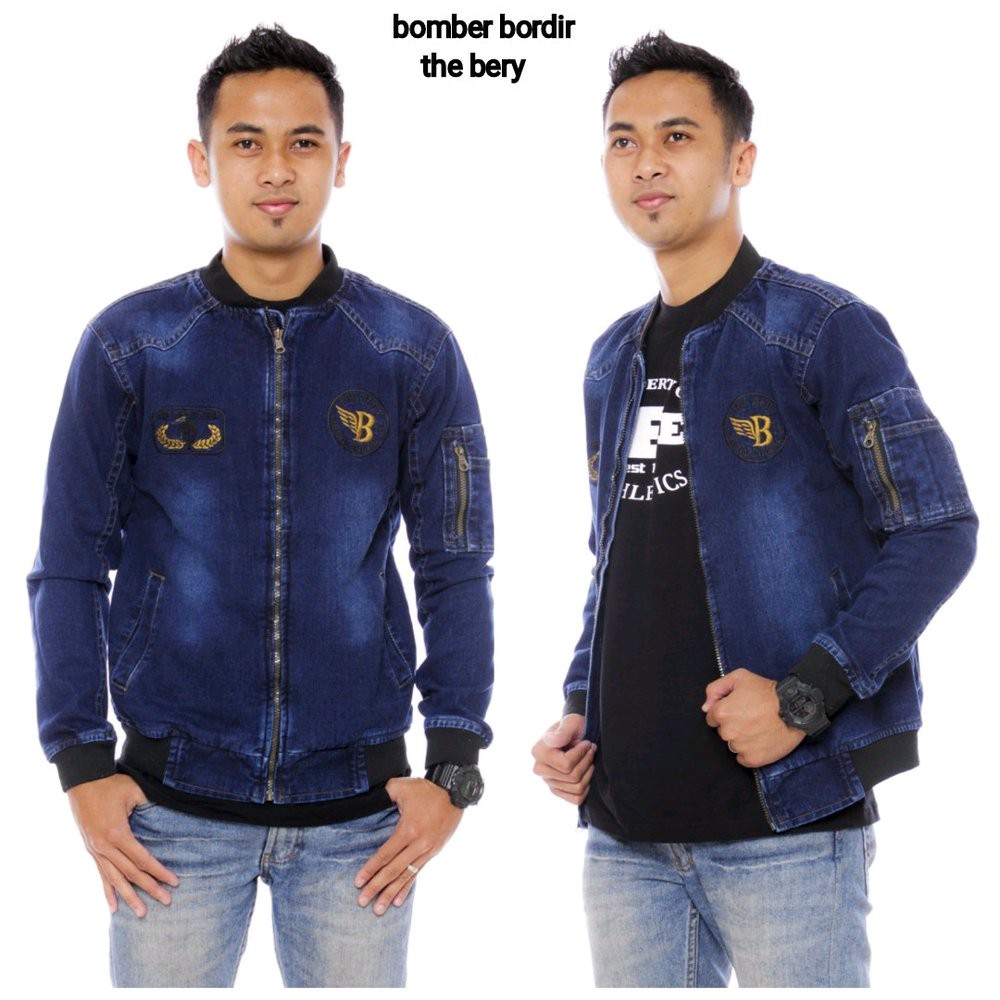 JAKET JEANS PRIA TB BORDIR ORIGINAL