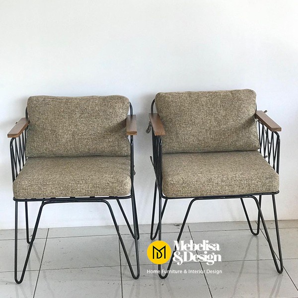 Kursi Single Chairs, Kursi Rangka Besi, sofa Single