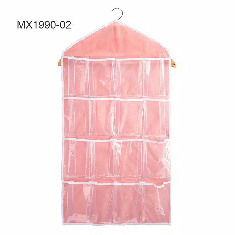 Pouch Hanging Organizer 16 Sekat Korean Underwear Pouch Rak Gantung Serbaguna