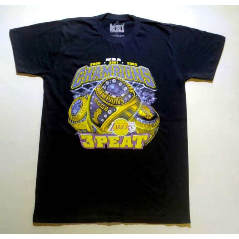 LA Lakers 3Peat Champions NBA Oversize T-shirt/Kaos NBA Lakers 3 Peat Champion Retro Unisex