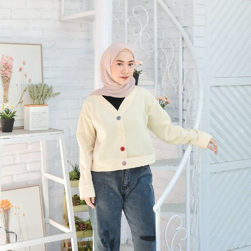 Set Wanita Crop Lenka Sweater Crop Oversize Wanita Kancing Size M.L.Xl | Oversize Crop Wanita | Sweater Crop Korean Style Wanita