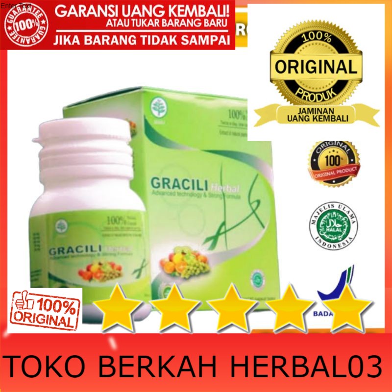 100% ASLI Gracili Original Obat Pelangsing Badan Herbal Asli BPOM - Dena Slim
