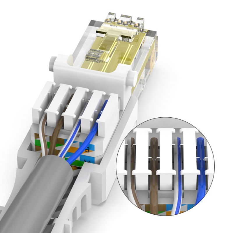 Cre Cat6 Rj45 Connector No Crimp Crystal Untuk Head Tool-free Crimping Konektor Cat6