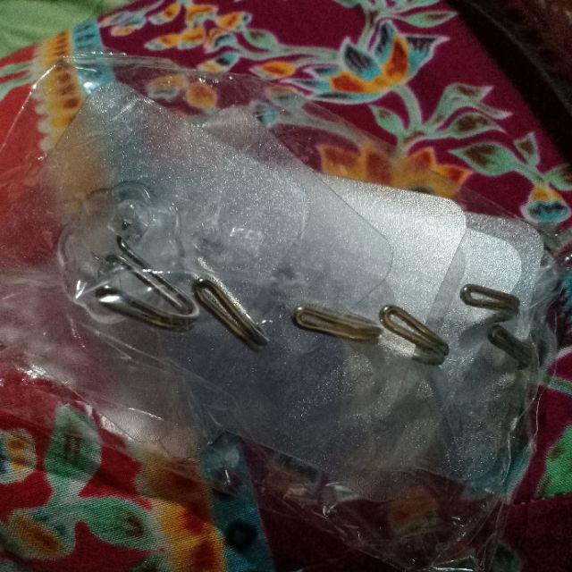 Gregorio 6 Pcs Diri Perekat Dinding Kamar Mandi Pintu Plastik Stainless Steel Pemegang Hook Hanger