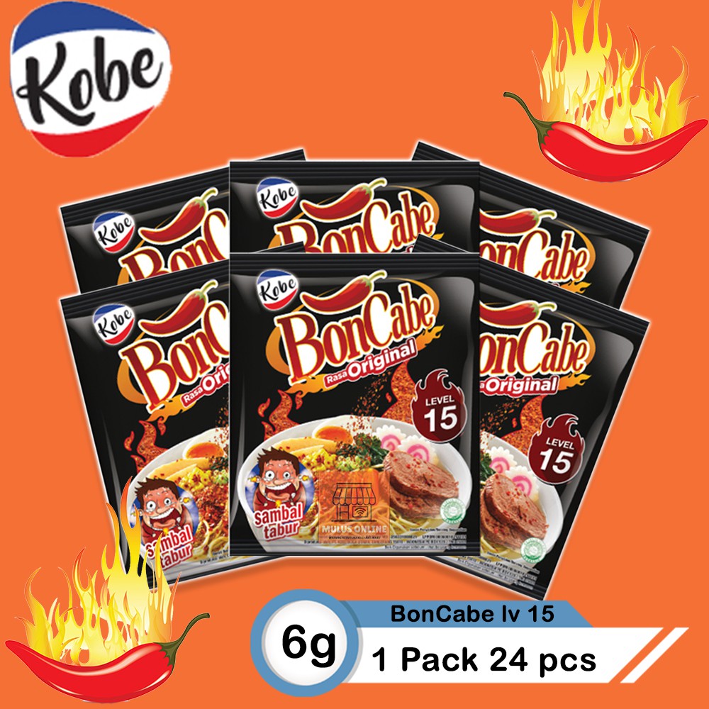 

Kobe Bon Cabe Level 15 kemasan Sachet Rencengan /Pack 24 pcs Harga Distributor!