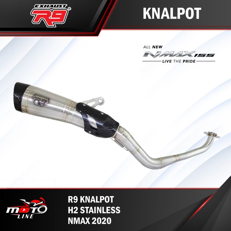 knalpot r9 h2 stainlese nmax 2020
