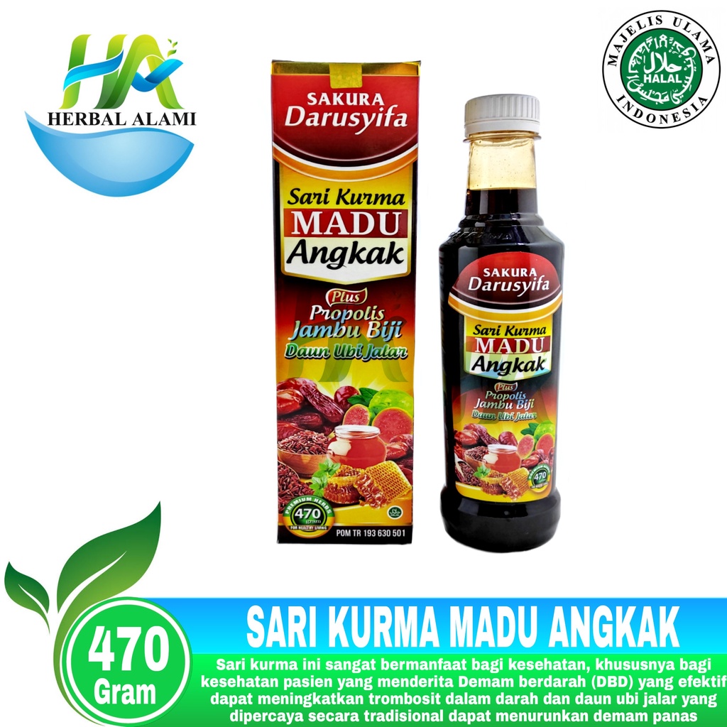 Sari Kurma Madu Angkak Plus Propolis Jambu Biji dan Daun Ubi Jalar - Sakura Darusyifa