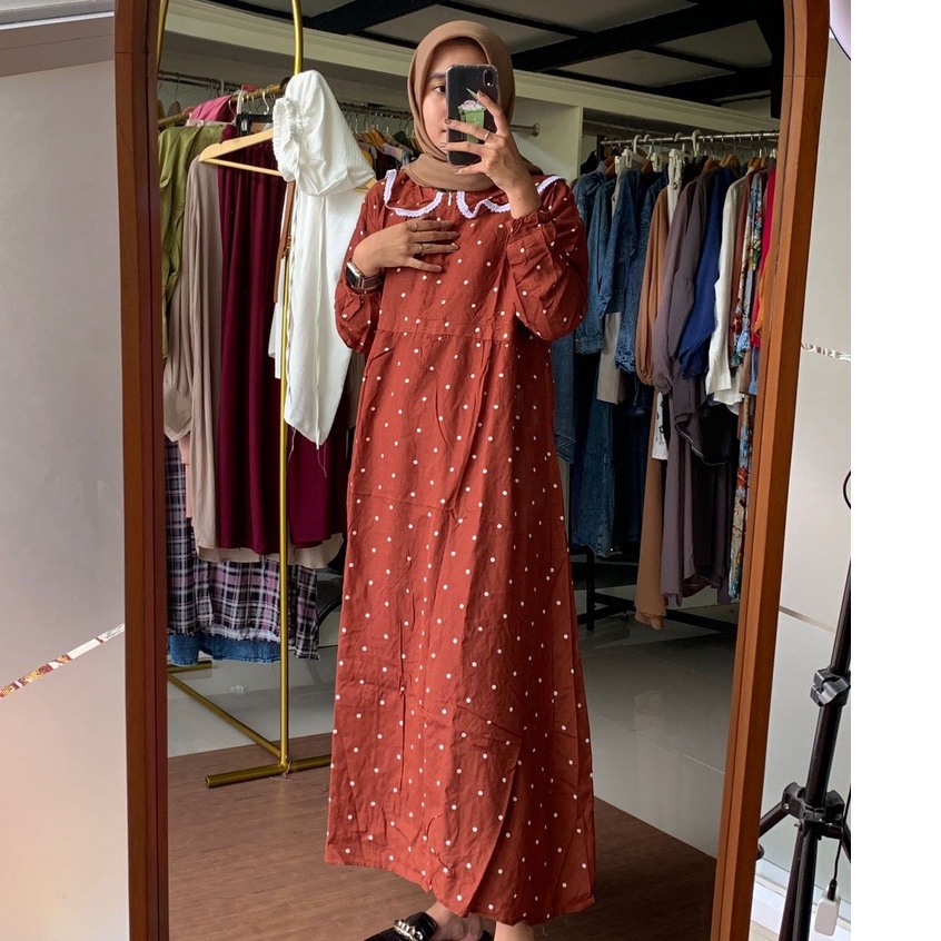 Orimoza Maxi Dress Wanita Rayon Crinkle Busui-MIDI SAUDE  BATA