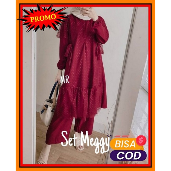 [M16] Setelan Rayon Wanita Pendek Jumbo Premium | Babydoll Rayon  EL467 30 Set Meggy Dot Setelan Wan