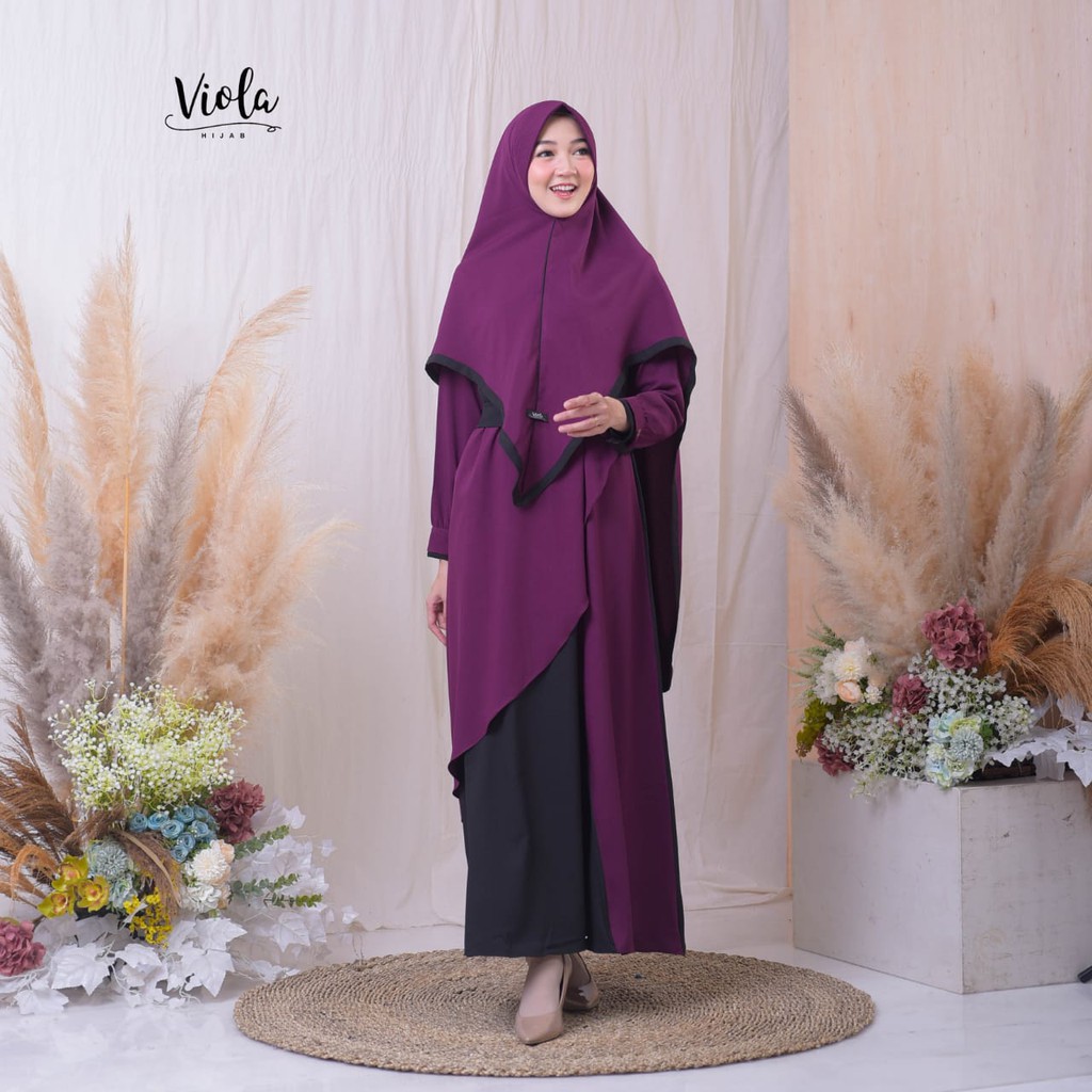 Gamis ameera ori viola amira layer itycrepe premium one set khimar