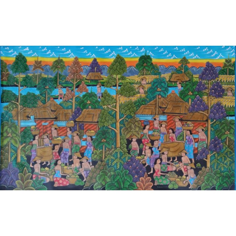 Lukisan pasar |Lukisan bali | Lukisan tradisi | Lukisan indah | Lukisan bagus | Lukisan antik