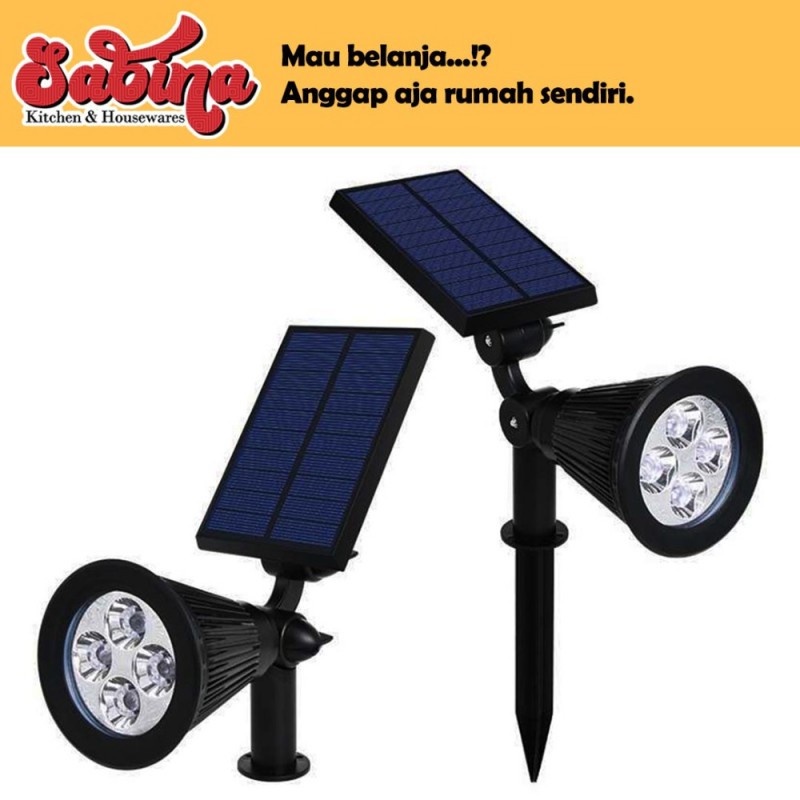 Lampu Hias Dinding Taman Energi Surya Solar Panel 4 LED