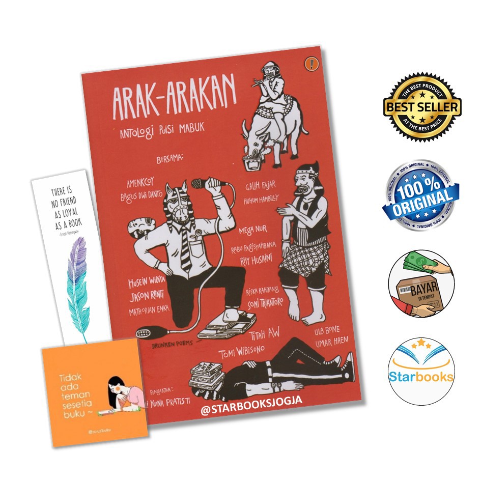 ORIGINAL BUKU ARAK-ARAKAN : ANTOLOGI PUISI MABUK BY AMENKCOY DKK - WARNING BOOKS