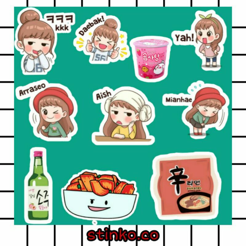 

[30PCs] STICKER STIKER KOREA UNTUK LEMARI/PINTU/LAPTOP/SCRAPBOOK/DIARY/JOURNAL
