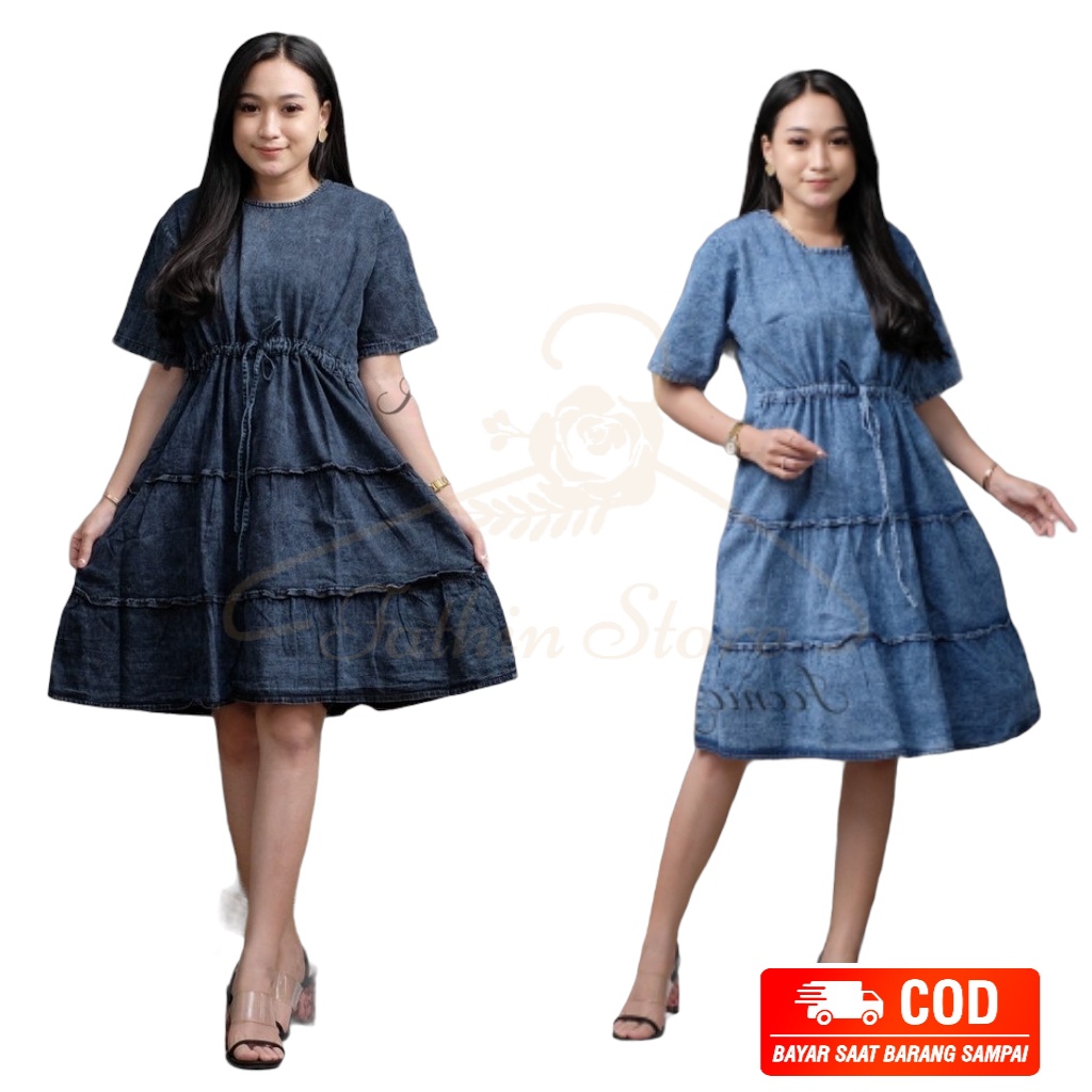 Dress Wanita Rempel Mini Dress Polos Susun Serut Pinggang Lengan Pendek