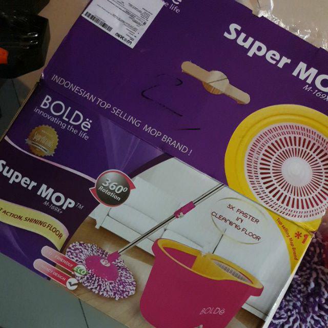 Alat Pel Supermop Bolde 169x+ Stainless - Tmpt Sabun & Lubang Drainase