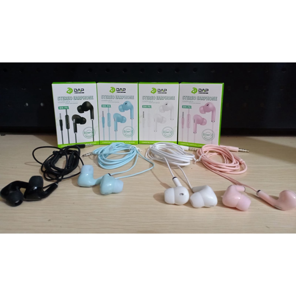 Headset DAP DH-F6 Earphone Stereo Compatible With All 3.5mm Jack Devic