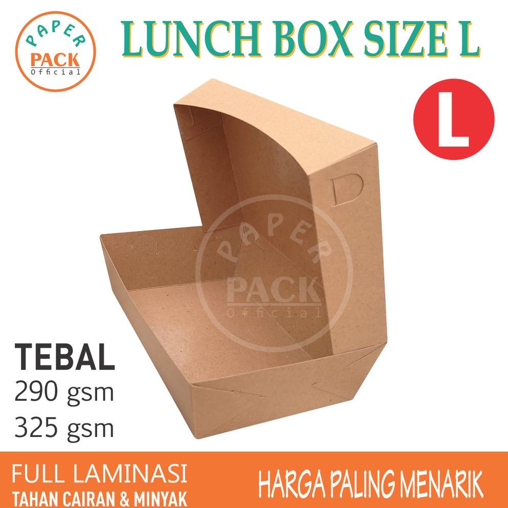 

SIZE L/ paper lunch box dus craft LAMINASI dus makanan nasi goreng dus ayam box makanan laminasi