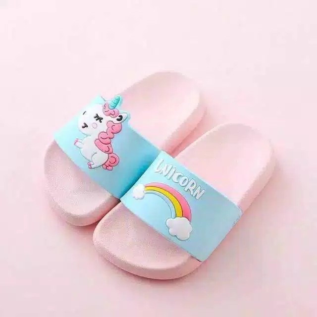 Sandal selop Anak / Sandal Karet Anak Karakter Unicorn UNC-TC