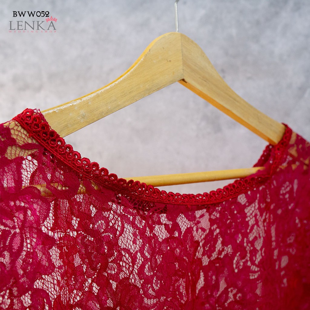 [TOKO TERPERCAYA] AKSESORIS PENGANTIN BOLERO WEDDING RENDA BROKAT MERAH BWW052