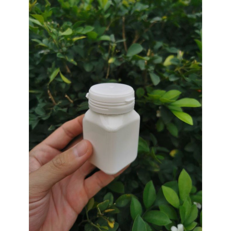 Botol PET plastik BULAT KOTAK 30 dan 60 herbal kapsul Vitamin obat tablet putih 60 ml 60ml 120 PET