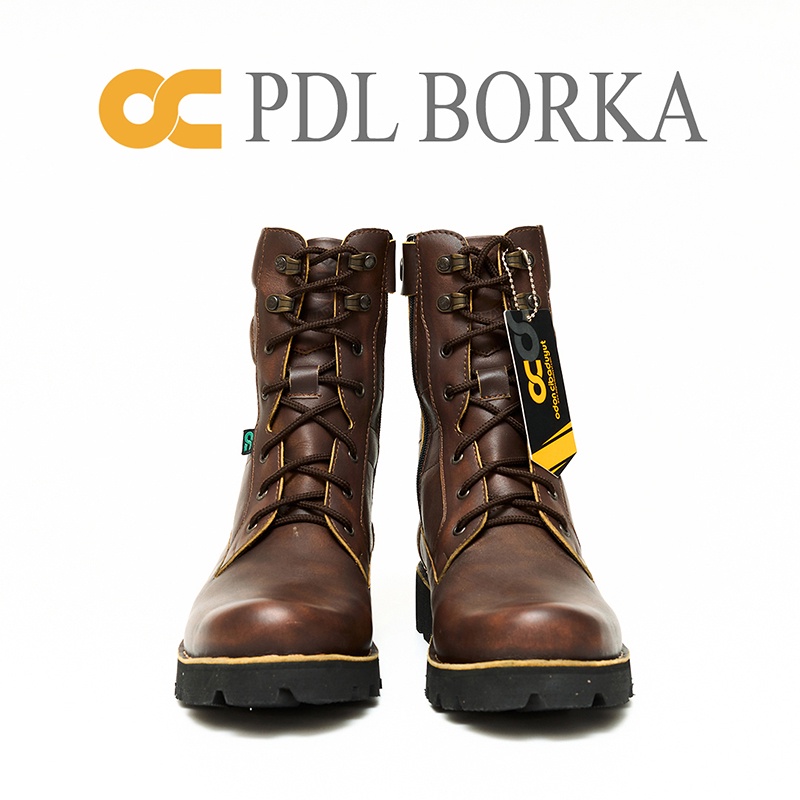 SEPATU BOOT PDL BORKA SAFETY KULIT ODONCIBADUYUT