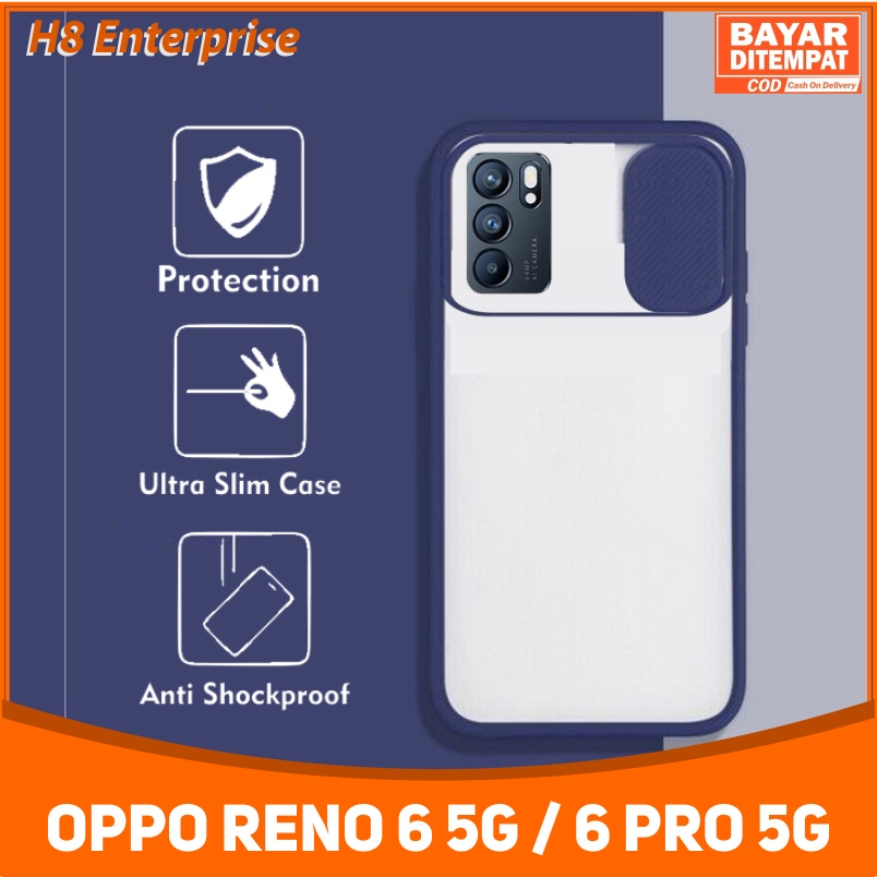 Slide Case Clear Protaction Kamera Belakang Oppo Reno 6 5G 6 Pro 5G