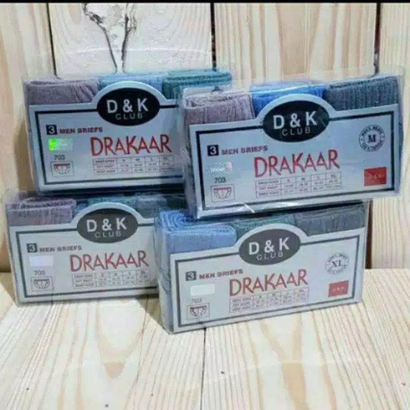 DRAKAAR MIKA CD PRIA katun sekotak isinya 3Pcs