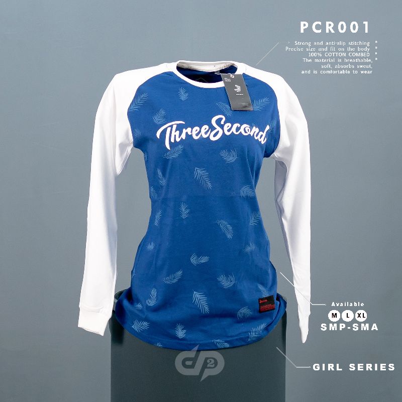 KAOS PANJANG ANAK USIA TANGGUNG (SMP-SMA) KAOS REGLAN 3SECOND