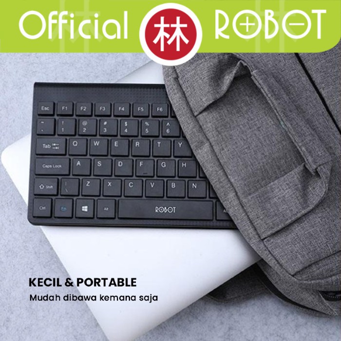 Robot RK10 Mini USB Wired Keyboard Ultra Thin Silent Button Anti Slip