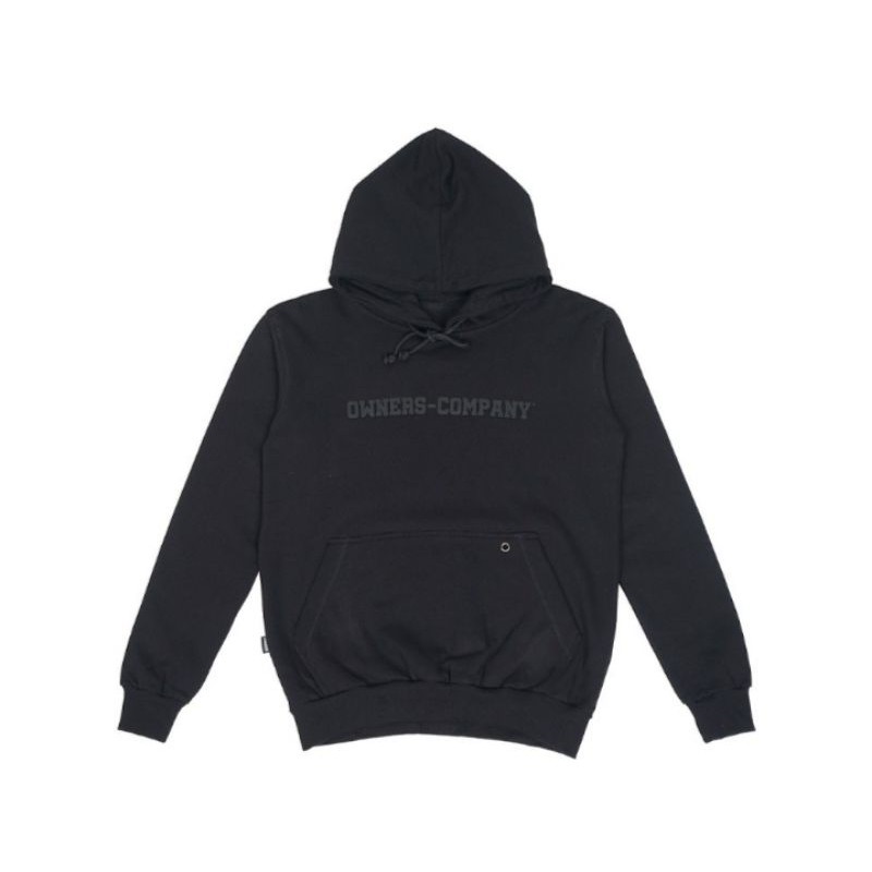 Hoodie keren masa kini sweater peria trendi logo owners company varian warna hutam dop full katun