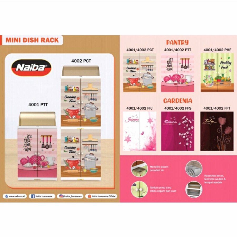 Lemari Rak Piring Naiba 4001 Dish Rack Serbaguna