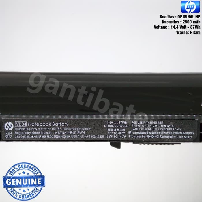 Baterai Laptop Original HP Sleekbook 14 VK04 Pavilion 14 15 HSTNN-YB4D