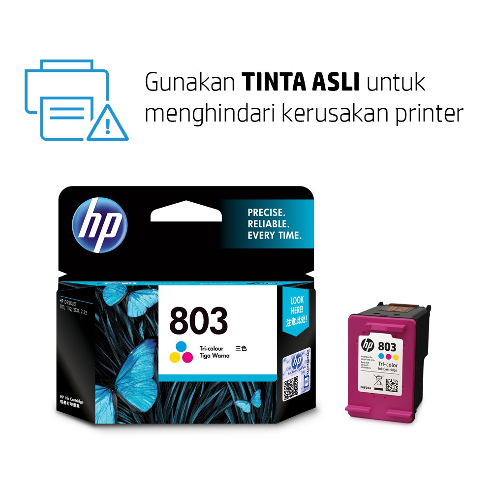 HP 803 Tri-color Original Ink Cartridge (F6V20AA)