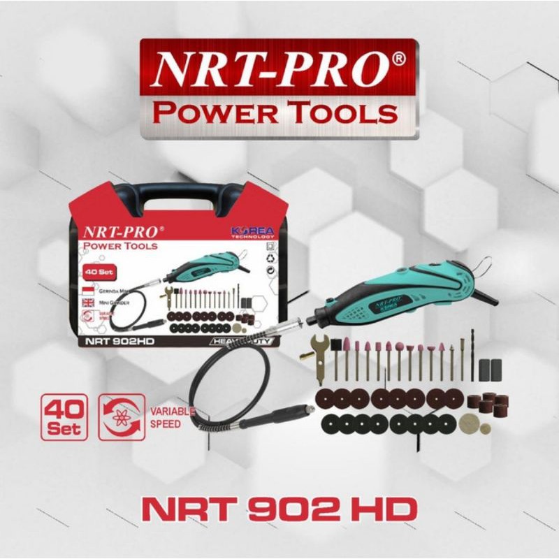 NRT PRO 902HD mini die grinder set 40pcs Tuner gerinda bor mini bor cun bor ukir