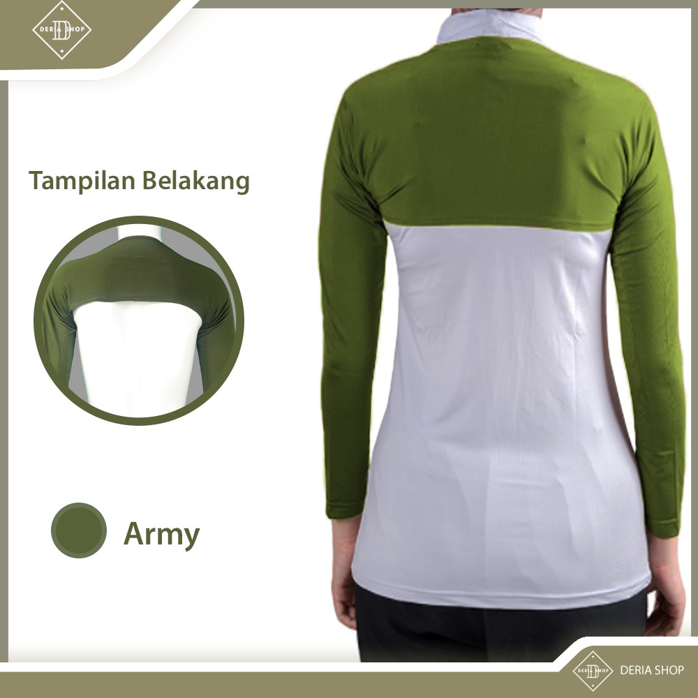 Manset Baju Bolero Lengan Panjang Sambung Wanita Dewasa Polos Bahan Spandek Balon Daleman Perempuan 