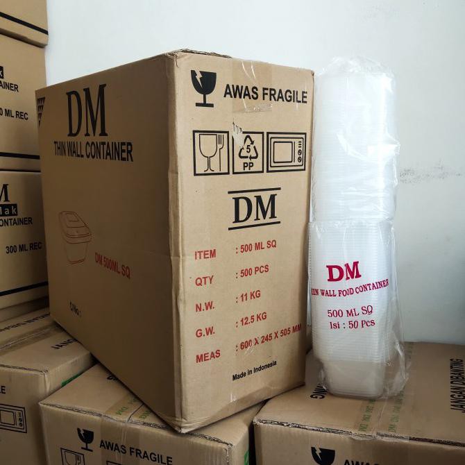 THINWALL DM SQUARE 500 ML SQ - PERSEGI TINGGI 500ML SQ - 500 SET
