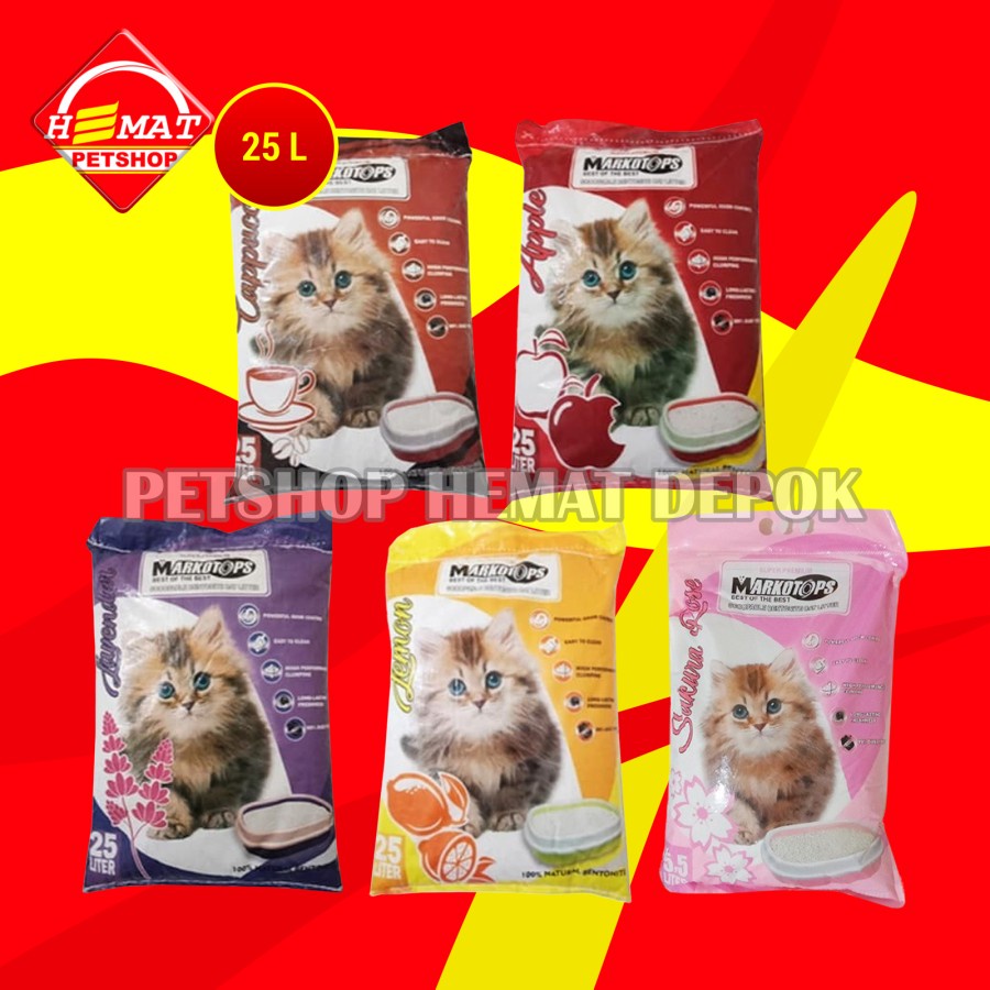 Pasir Kucing Gumpal Markotops 25 Liter Wangi Gumpal Markotop 25Litter Litter