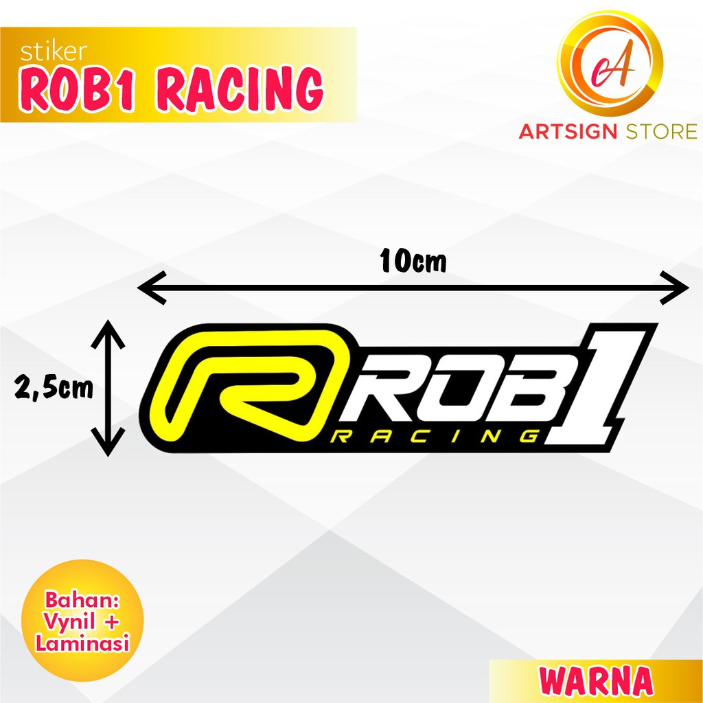 Stiker ROB1 Racing / Sticker ROB 1 RACING / Cutting Stiker Racing / Stiker Knalpot Rob1