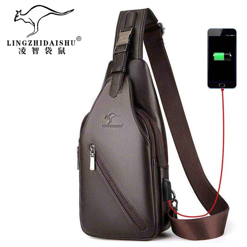 Tas Selempang Pria Kulit Import USB Port Sling Bag Tas Selempang Pria Kulit Import USB Port Sling Bag