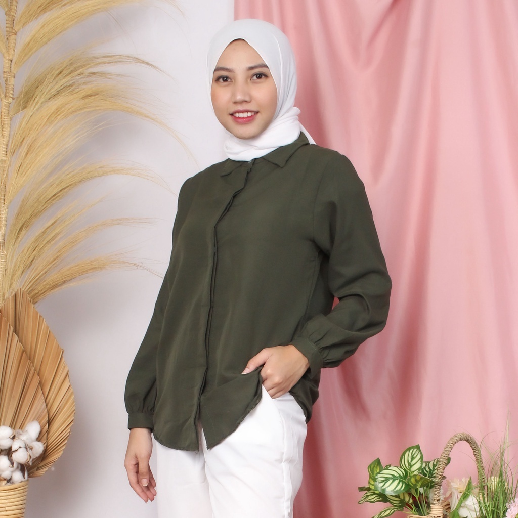 BEFAST - ZRX OOTD Atasan Blouse AYA / Blouse Keyra / Atasan Wanita Lengan Panjang / Blouse Casual / OOTD Wanita Remaja Modis / Pakain Wanita Kerja / Blouse Polos Formal / Terbaru 2022