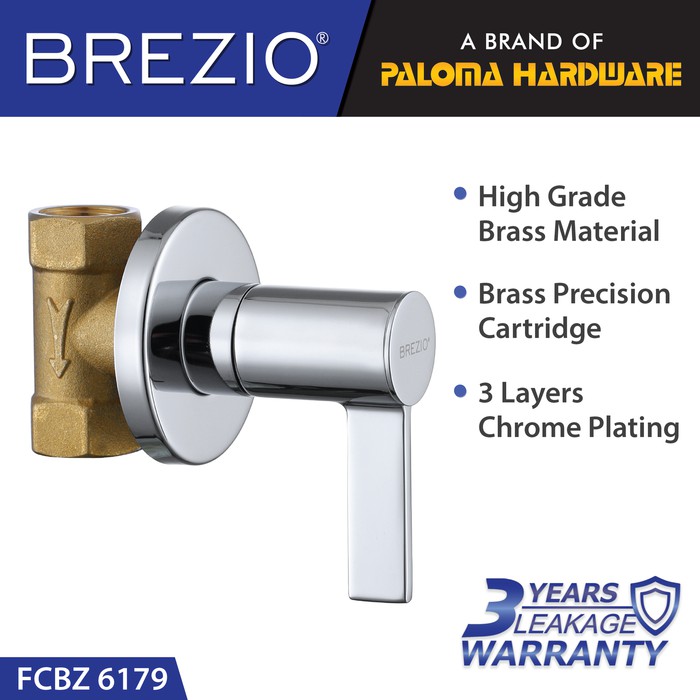 BREZIO FCBZ 6179 Keran Stop Valve Tanam Shower Mandi Tembok Kran Air