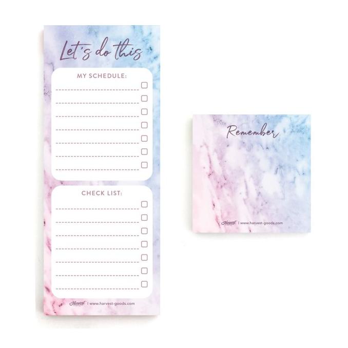 

langsung order saja] To Do List / Memo Harvest Daily Essential Blooming - Blue Pink