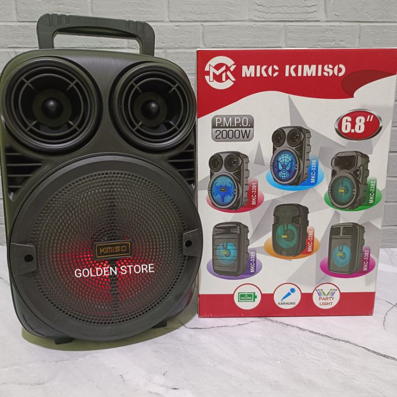 Speaker Bluetooth Karaoke KIMISO 3381/X-BASS/Musik BOX Salon Aktif FULL BASS