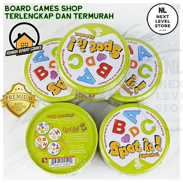 Spot It ! Alphabet Edition - Dobble Board Game Games Edukasi