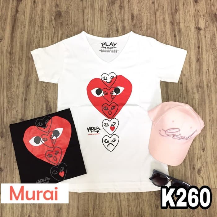 K260 - Kaos Tumblr Tee T-Shirt Wanita Cewek Cdg Play 3 Love