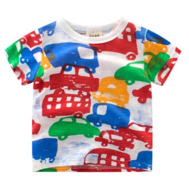 Baju Atasan Colorfully Car / Baju Atasan Anak / Baju Kaos Anak