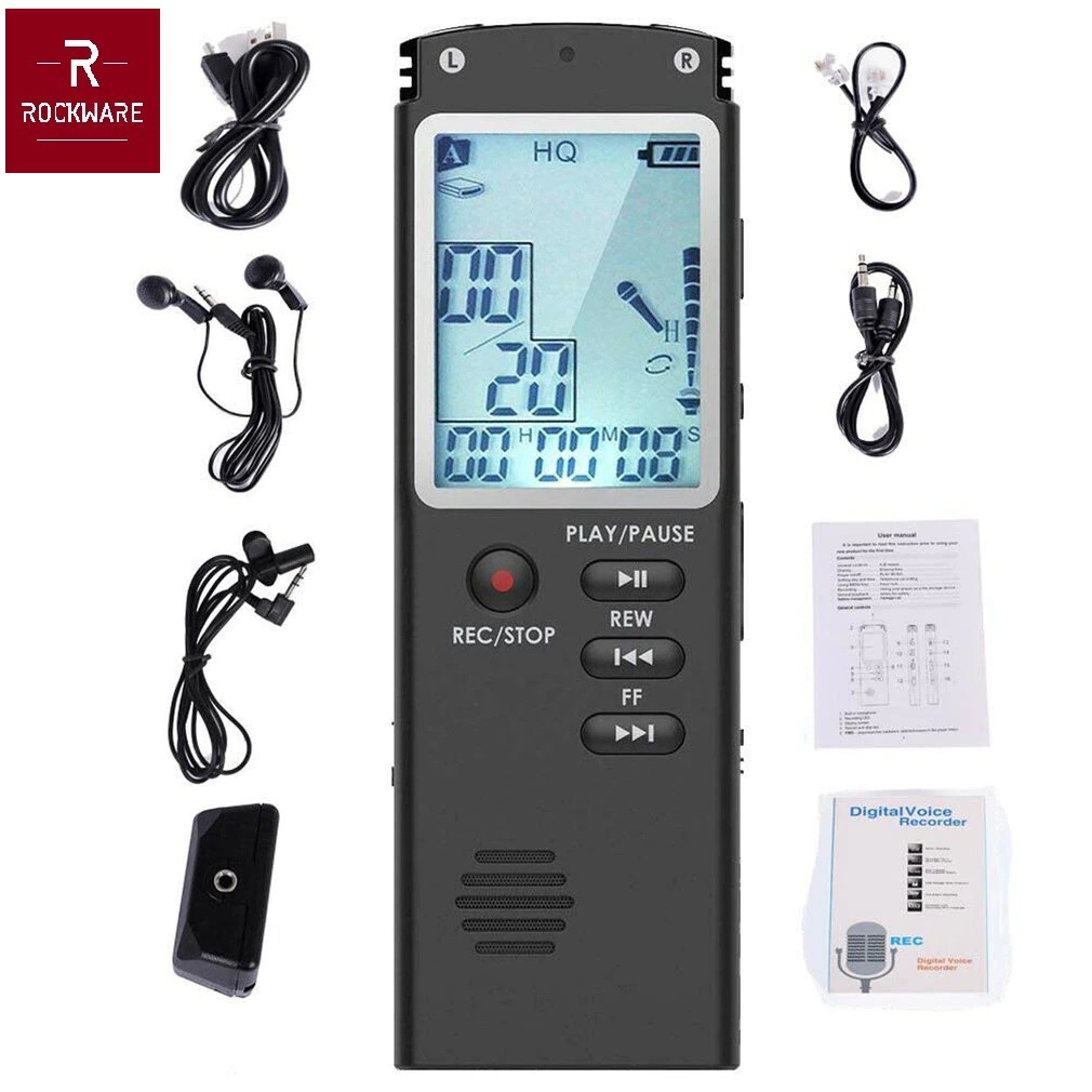 ROCKWARE RW-AVR02- Professional Audio Voice Recorder 8GB - Dictaphone